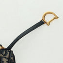 Christian Dior Trotter Canvas Saddle Pouch Navy Gold Auth bs32208V-7