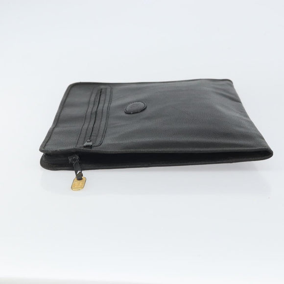 GUCCI Clutch Bag Leather Black 015 399 0282 Auth bs32210