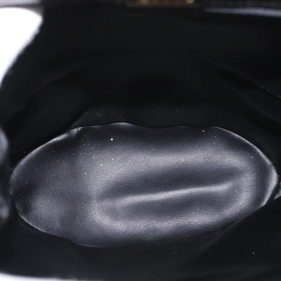 BALLY Chain Shoulder Bag Patent leather Gold Black Auth bs32211