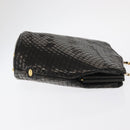 BALLY Chain Shoulder Bag Patent leather Gold Black Auth bs32211-4