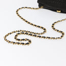 BALLY Chain Shoulder Bag Patent leather Gold Black Auth bs32211-7