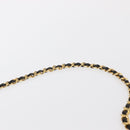 BALLY Chain Shoulder Bag Patent leather Gold Black Auth bs32211-8