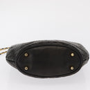 BALLY Chain Shoulder Bag Patent leather Gold Black Auth bs32211-9