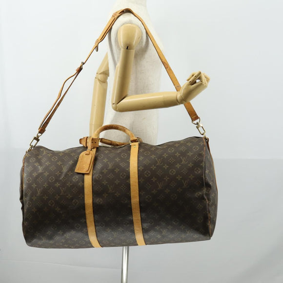 LOUIS VUITTON Monogram Keepall Bandouliere 60 Boston Bag M41412 LV Auth bs32216