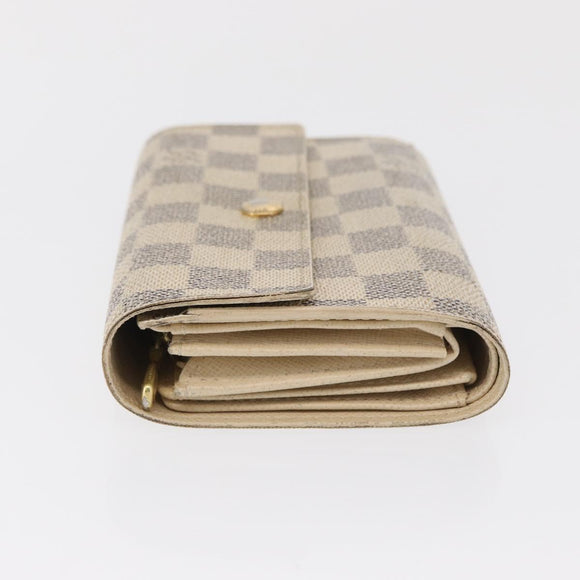 LOUIS VUITTON Damier Azur Portefeuille Alexandra Wallet N63068 LV Auth bs32238