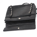Salvatore Ferragamo Shoulder Bag Leather Black Silver Auth bs32241-15