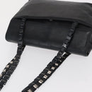 Salvatore Ferragamo Shoulder Bag Leather Black Silver Auth bs32241-6