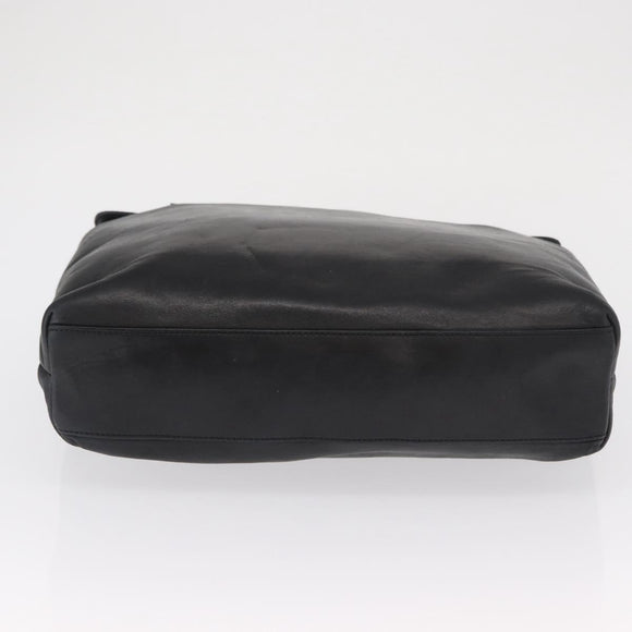 Salvatore Ferragamo Shoulder Bag Leather Black Silver Auth bs32241