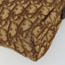 Christian Dior Trotter Canvas Shoulder Bag Brown Gold Auth bs32243-9