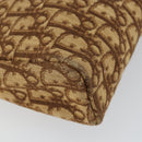 Christian Dior Trotter Canvas Shoulder Bag Brown Gold Auth bs32243-14