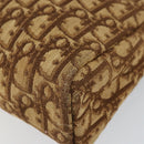 Christian Dior Trotter Canvas Shoulder Bag Brown Gold Auth bs32243-15