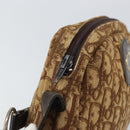 Christian Dior Trotter Canvas Shoulder Bag Brown Gold Auth bs32243-10