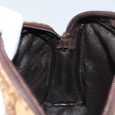 Christian Dior Trotter Canvas Shoulder Bag Brown Gold Auth bs32243-18
