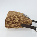 Christian Dior Trotter Canvas Shoulder Bag Brown Gold Auth bs32243-3