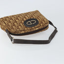 Christian Dior Trotter Canvas Shoulder Bag Brown Gold Auth bs32243-7