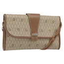 Christian Dior Honeycomb Canvas Shoulder Bag PVC Beige Gold Auth bs32244-1