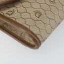 Christian Dior Honeycomb Canvas Shoulder Bag PVC Beige Gold Auth bs32244-11