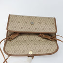 Christian Dior Honeycomb Canvas Shoulder Bag PVC Beige Gold Auth bs32244-16