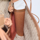 Christian Dior Honeycomb Canvas Shoulder Bag PVC Beige Gold Auth bs32244-19