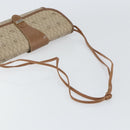 Christian Dior Honeycomb Canvas Shoulder Bag PVC Beige Gold Auth bs32244-7