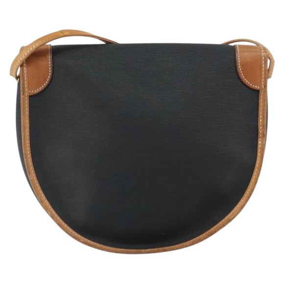 Christian Dior Shoulder Bag Canvas Black Gold Auth bs32245