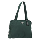 PRADA Tote Bag Nylon Green Silver Auth bs32246-1