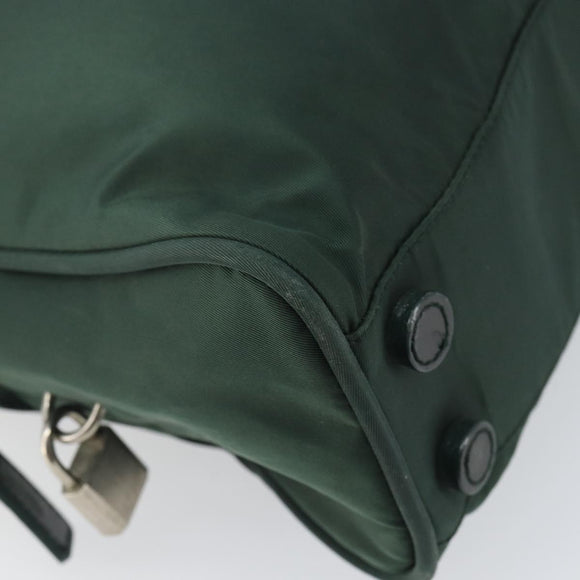 PRADA Tote Bag Nylon Green Silver Auth bs32246