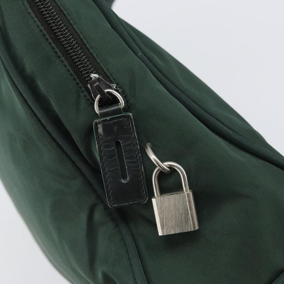 PRADA Tote Bag Nylon Green Silver Auth bs32246