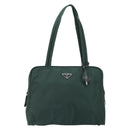 PRADA Tote Bag Nylon Green Silver Auth bs32246-13