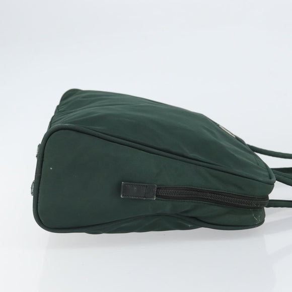 PRADA Tote Bag Nylon Green Silver Auth bs32246