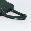 PRADA Tote Bag Nylon Green Silver Auth bs32246-7