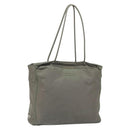 PRADA Tote Bag Nylon Khaki Silver Auth bs32247-1