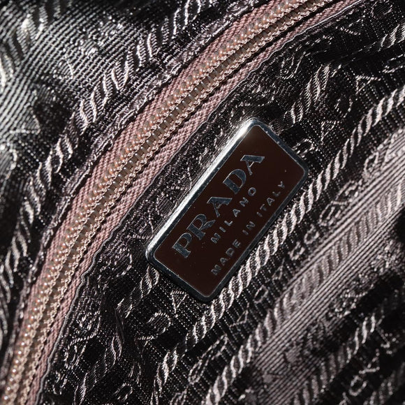 PRADA Tote Bag Nylon Khaki Silver Auth bs32247
