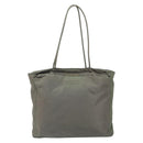 PRADA Tote Bag Nylon Khaki Silver Auth bs32247-13