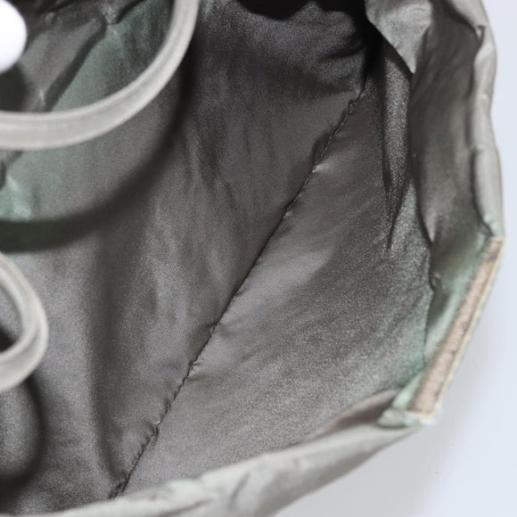 PRADA Tote Bag Nylon Khaki Silver Auth bs32247