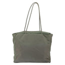 PRADA Tote Bag Nylon Khaki Silver Auth bs32247-2