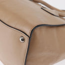PRADA Tote Bag Leather 2way Beige Silver Auth bs32248-13