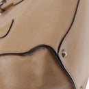 PRADA Tote Bag Leather 2way Beige Silver Auth bs32248-14