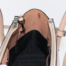 PRADA Tote Bag Leather 2way Beige Silver Auth bs32248-21