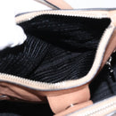 PRADA Tote Bag Leather 2way Beige Silver Auth bs32248-26