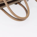 PRADA Tote Bag Leather 2way Beige Silver Auth bs32248-7