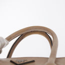 PRADA Tote Bag Leather 2way Beige Silver Auth bs32248-8