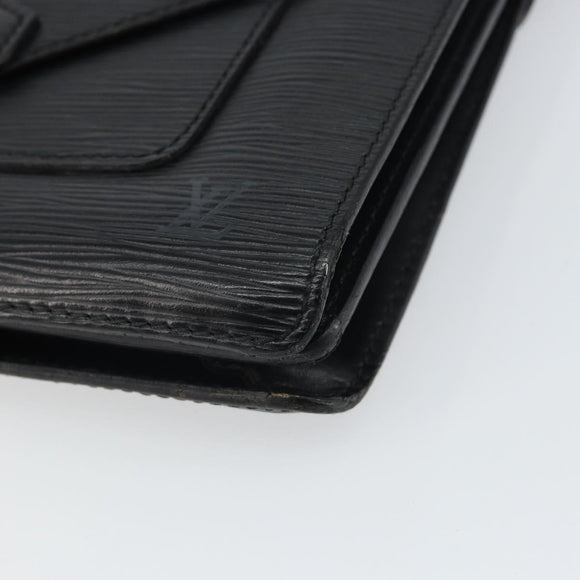 LOUIS VUITTON Epi Biface Clutch Bag Black M52322 LV Auth bs32271
