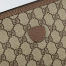 GUCCI GG Supreme Clutch Bag PVC Beige Gold 014 115 6088 Auth bs32272-12