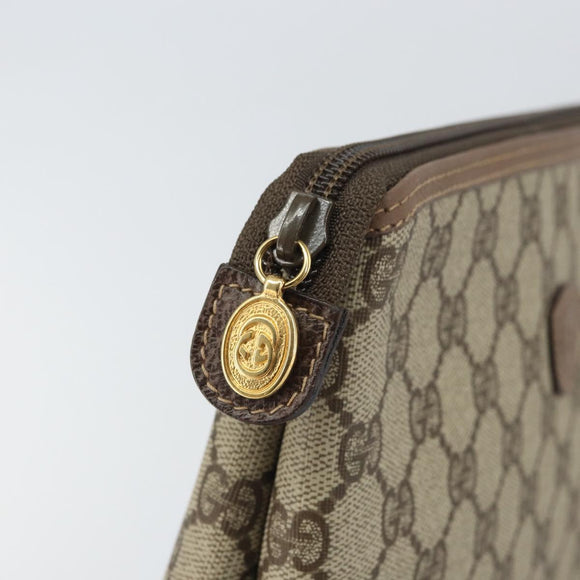 GUCCI GG Supreme Clutch Bag PVC Beige Gold 014 115 6088 Auth bs32272