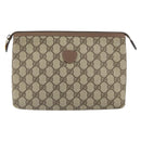 GUCCI GG Supreme Clutch Bag PVC Beige Gold 014 115 6088 Auth bs32272-2