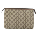 GUCCI GG Supreme Clutch Bag PVC Beige Gold 014 115 6088 Auth bs32272-3