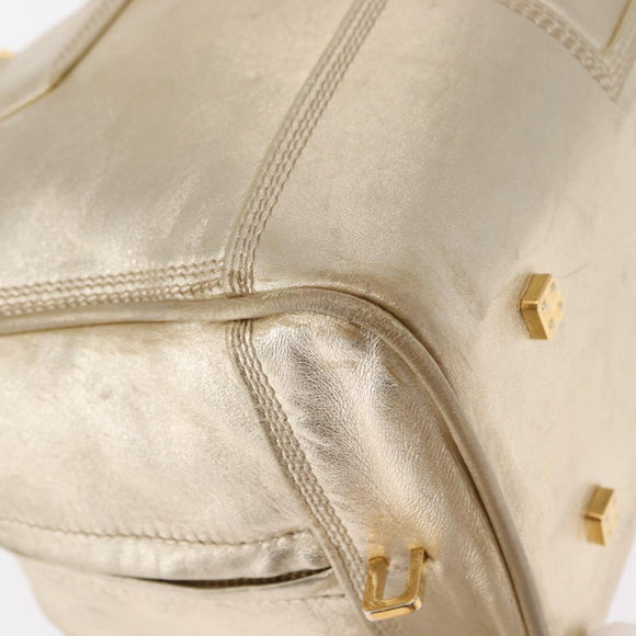 LOEWE Anagram Americana 28 Hand Bag Leather Gold Tone Auth bs32274