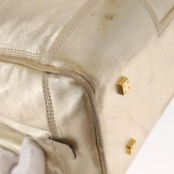 LOEWE Anagram Americana 28 Hand Bag Leather Gold Tone Auth bs32274