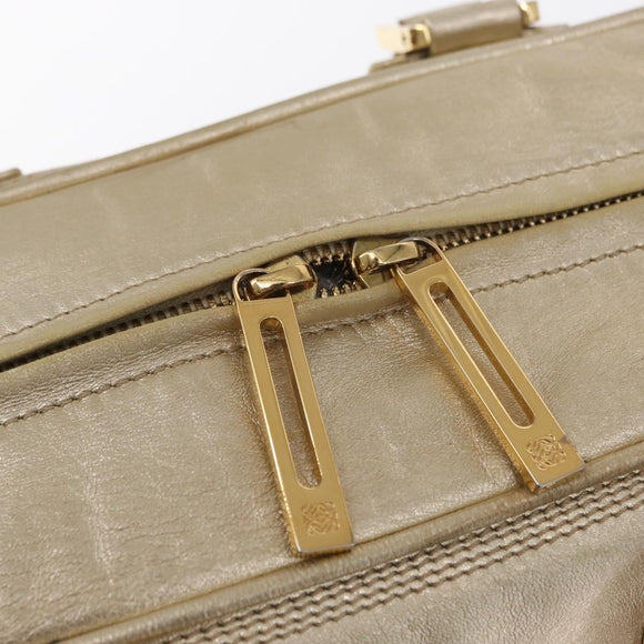 LOEWE Anagram Americana 28 Hand Bag Leather Gold Tone Auth bs32274